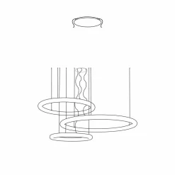 SLIDE Moderne Kronleuchter-Weißer LED Design Kronleuchter mit Metallrosette Made in Italy - Giotto