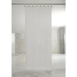 Viadurini Textile Leinenvorhänge-Weißer Leinenvorhang mit Knöpfen des Luxusdesigns - Geogeo