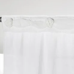 Viadurini Textile Leinenvorhänge-Weißer Leinenvorhang mit Organza und Stickerei, Design Made in Italy - Marpessa