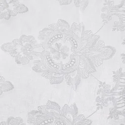 Viadurini Textile Leinenvorhänge-Weißer Leinenvorhang mit Organza und Stickerei Italienischer Luxus - Marinella