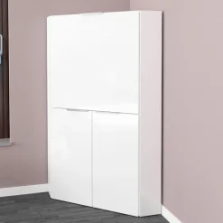 Viadurini Design Design Schreibtische-Weißer moderner Eckschreibtisch im italienischen Design aus poliertem Holz - Ghero