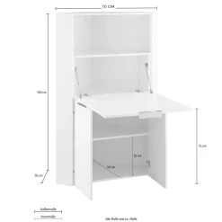 Viadurini Design Design Schreibtische-Weißer moderner Eckschreibtisch im italienischen Design aus poliertem Holz - Ghero