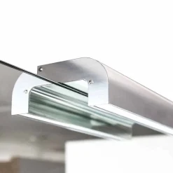 Viadurini Bathroom Badmöbel Hängend-Weißer moderner hängender Badezimmerschrank mit Waschbecken, Regal, LED-Spiegel - Michele