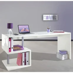 Viadurini Design Design Schreibtische-Weißer oder Schiefer Schreibtisch in italienischem Design Holz 3 Größen - Michel