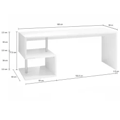Viadurini Design Design Schreibtische-Weißer oder Schiefer Schreibtisch in italienischem Design Holz 3 Größen - Michel