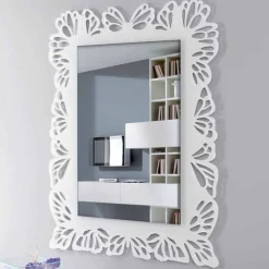 Viadurini Decor Wandspiegel-Weißer Plexiglas-Wandspiegel mit verziertem rechteckigem Rahmen - Alidifarf