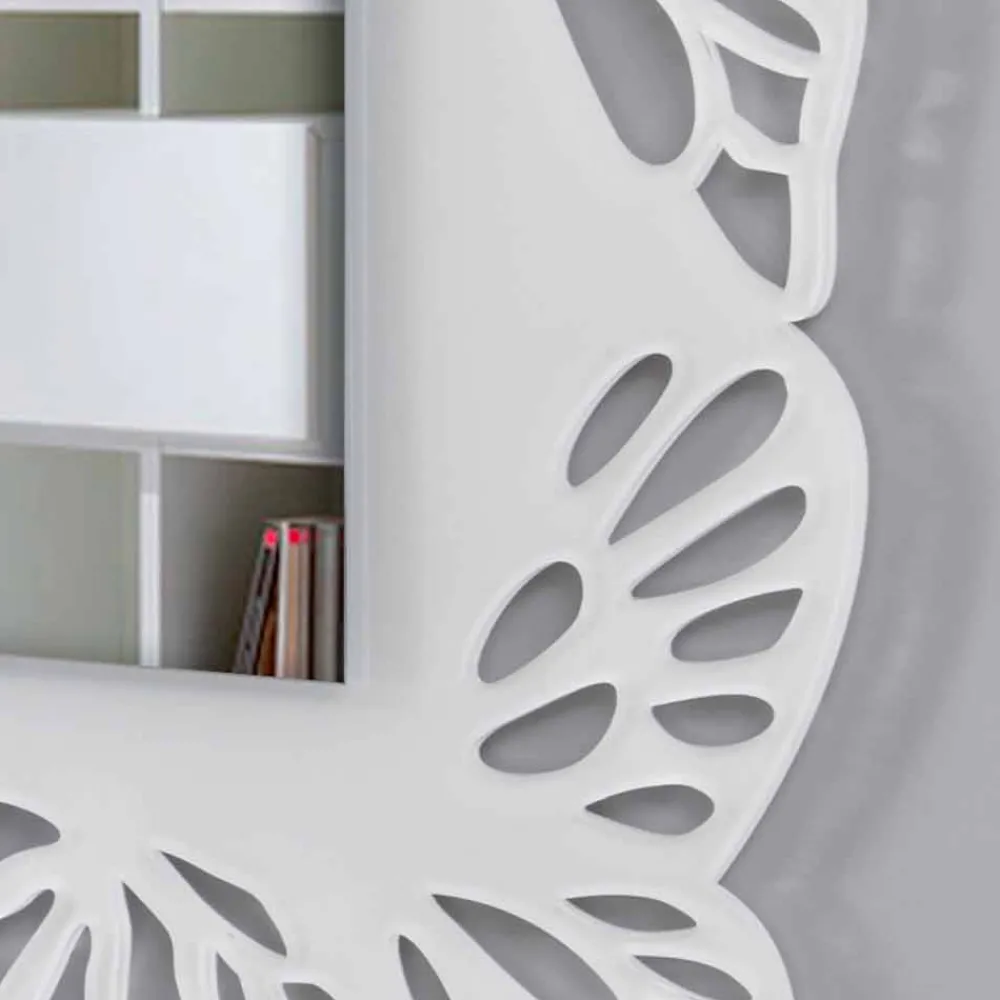 Viadurini Decor Wandspiegel-Weißer Plexiglas-Wandspiegel mit verziertem rechteckigem Rahmen - Alidifarf