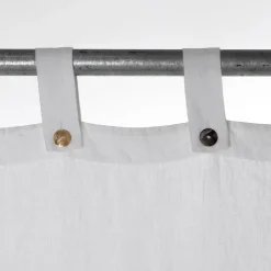 Viadurini Textile Leinenvorhänge-Weißer schwerer Leinenvorhang mit italienischen Luxusknöpfen - Gorgia