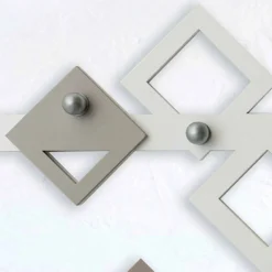 Viadurini Decor Wandgarderobe-Weißer und beiger hölzerner Wandhalter Modernes geometrisches Design - Klimt