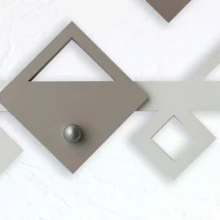 Viadurini Decor Wandgarderobe-Weißer und beiger hölzerner Wandhalter Modernes geometrisches Design - Klimt