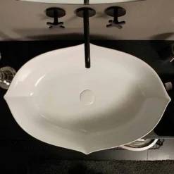 Viadurini Bathroom Keramikwaschbecken-Weißes Aufstatzwaschbecken aus Keramik made in Italy Design Oscar