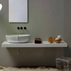 Viadurini Bathroom Keramikwaschbecken-Weißes Aufstatzwaschbecken aus Keramik made in Italy Design Oscar