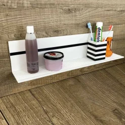 Viadurini Bathroom Badzubehör-Weißes Corian Wandregal L 35 oder L 60 cm Made in Italy Qualität - Elono