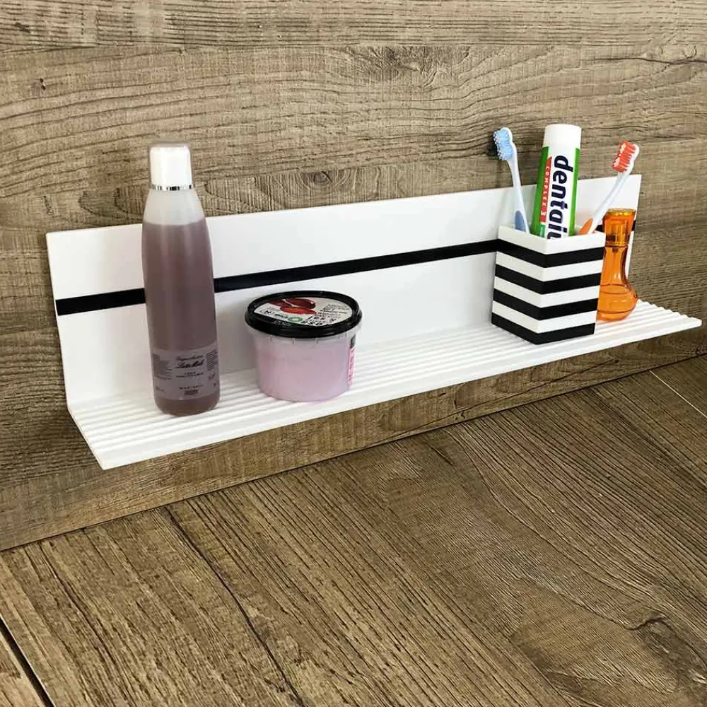 Viadurini Bathroom Badzubehör-Weißes Corian Wandregal L 35 oder L 60 cm Made in Italy Qualität - Elono