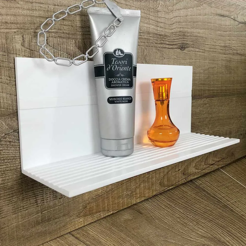 Viadurini Bathroom Badzubehör-Weißes Corian Wandregal L 35 oder L 60 cm Made in Italy Qualität - Elono