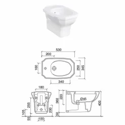 Viadurini Bathroom Bidet-Weißes Keramik-Bidet im klassischen Stil, hergestellt in Italien - Nausica