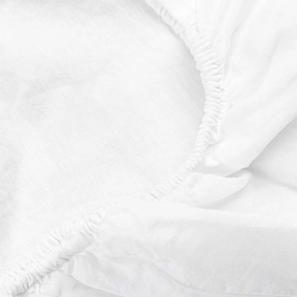 Viadurini Textile Bettlaken-Weißes Leinenbettlaken für Doppelbett, Luxusdesign Made in Italy - Fiumano