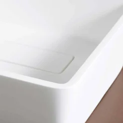 Viadurini Bathroom Harzwaschbecken-Weißes Mineralwerkstoff-Aufsatzwaschbecken mit verdecktem Ablauf - Sider