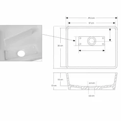 Viadurini Bathroom Harzwaschbecken-Weißes Mineralwerkstoff-Aufsatzwaschbecken mit verdecktem Ablauf - Sider
