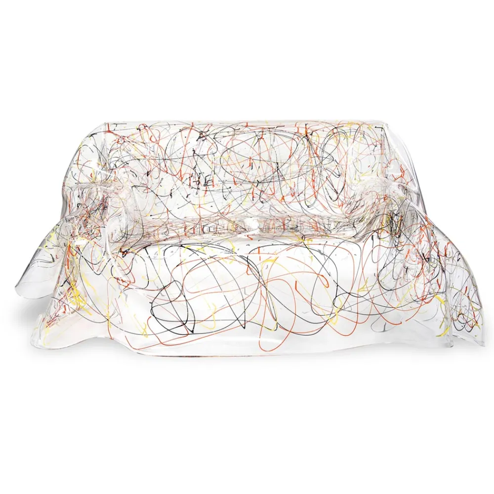 Viadurini Italian Sofas Moderne Sofas-Weißes oder mehrfarbiges Plexiglassofa, recycelbar innen außen - Jolly