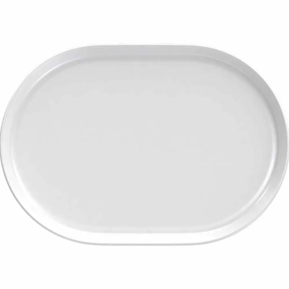 Viadurini Kitchen Geschirr Teller-Weißes ovales Servierteller des modernen Designs in Porzellan 4 Stück - Arktis