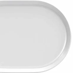 Viadurini Kitchen Geschirr Teller-Weißes ovales Servierteller des modernen Designs in Porzellan 4 Stück - Arktis