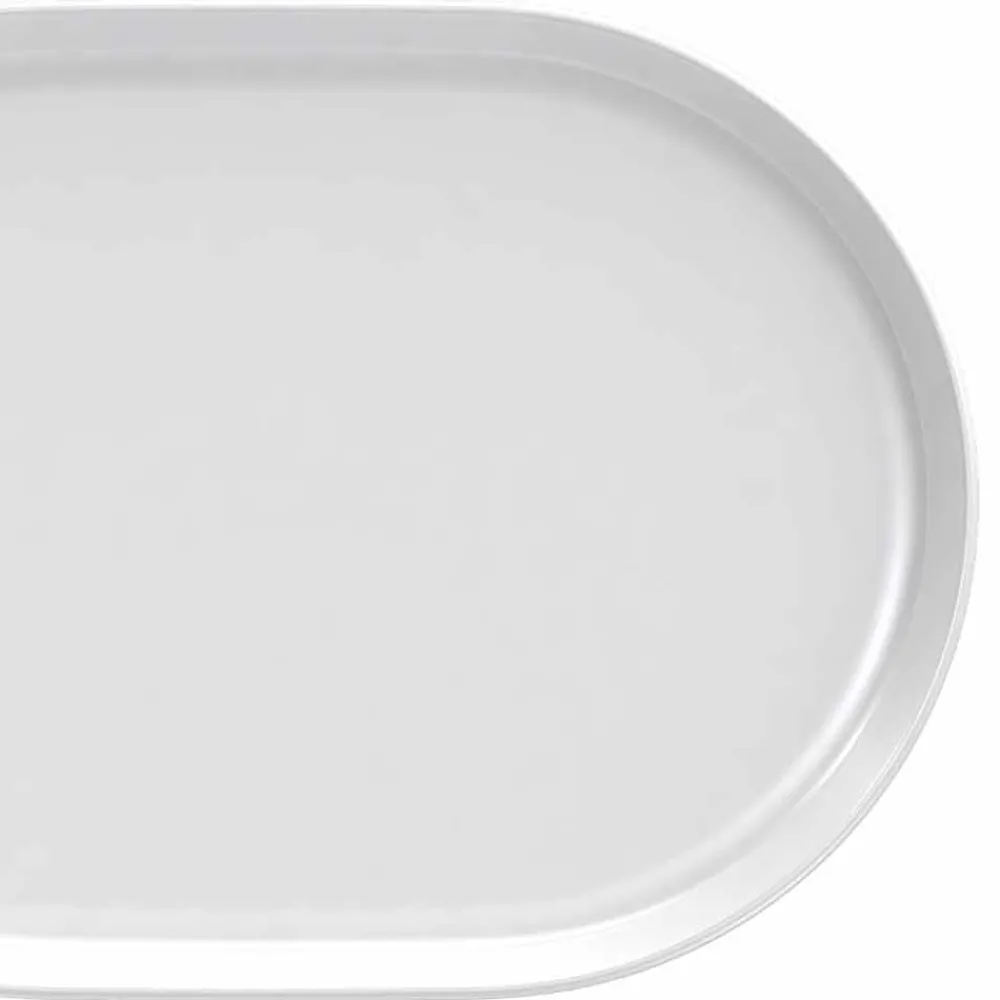 Viadurini Kitchen Geschirr Teller-Weißes ovales Servierteller des modernen Designs in Porzellan 4 Stück - Arktis