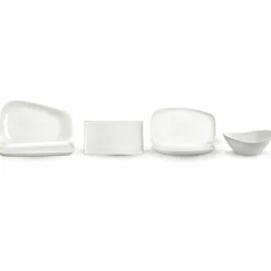 Viadurini Kitchen Teller Set-Weißes Porzellan Abendessen oder Servieren von Gerichten - Nalah
