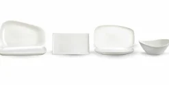 Viadurini Kitchen Teller Set-Weißes Porzellan Abendessen oder Servieren von Gerichten - Nalah