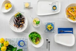 Viadurini Kitchen Teller Set-Weißes Porzellan Abendessen oder Servieren von Gerichten - Nalah