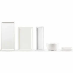 Viadurini Kitchen Teller Set-Weißes Porzellan Moderne Teller Set 25 Stück - Basal