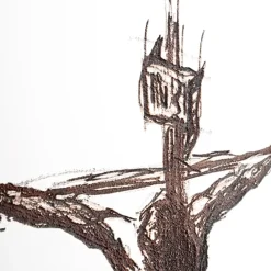 Viadurini Decor Religiöse Bilder-Weißes und graues Kruzifix, hergestellt mit Lasergravur, hergestellt in Italien – Egle