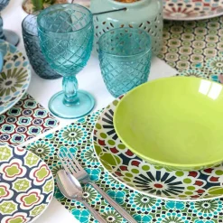 Viadurini Kitchen Weinkelch-Wein- oder Wasserbecher aus farbigem oder transparentem Glas mit Dekorationen, 12 Stück - Rocca