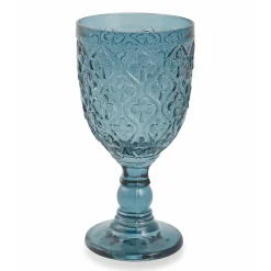 Viadurini Kitchen Gläser Set-Wein- oder Wasserkelche aus farbigem Glas und Arabeskendekoration 12 Stück - Marokko