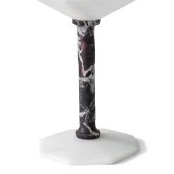 Viadurini Decor Weinkelch-Weinglas aus mattweißem Carrara-Marmor und rotem Levanto - Caglio