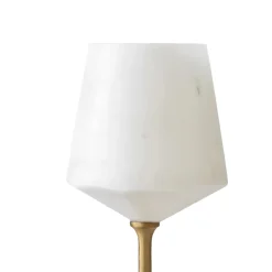 Viadurini Decor Weinkelch-Weinglas in satinweißem Carrara-Marmor und Messing-Design - Caglio