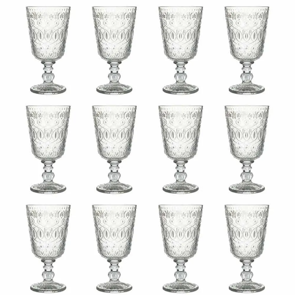 Viadurini Kitchen Gläser Set-Weingläser aus transparentem dekoriertem Glas 12 Designbecher - Marokkobisch