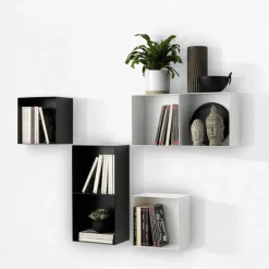 Viadurini Bathroom Wandregale-Wendbare rechteckige Wandeinheit aus Metall - Book