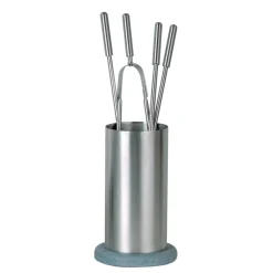 Viadurini Fire Design Kaminbesteck-Werkzeughalter aus Edelstahl mit 4 in Italien hergestellten Zubehörteilen – Rucksack