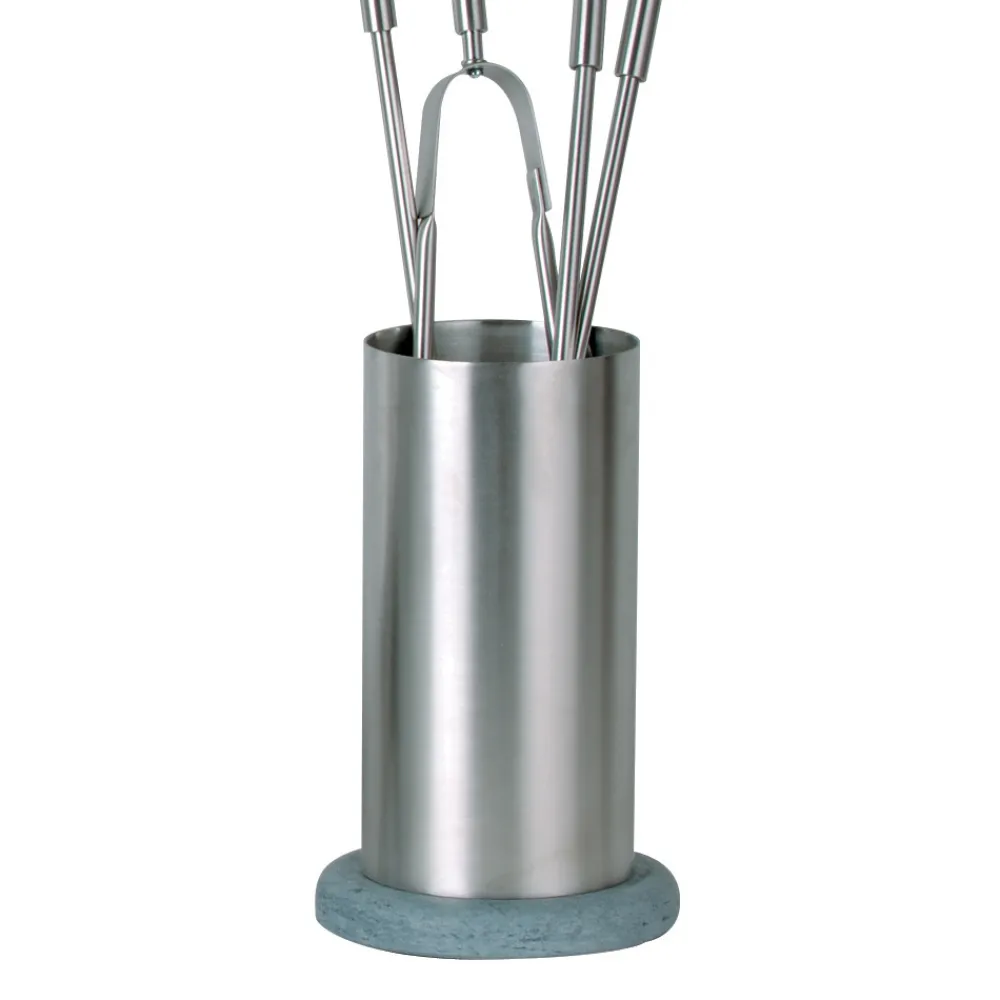 Viadurini Fire Design Kaminbesteck-Werkzeughalter aus Edelstahl mit 4 in Italien hergestellten Zubehörteilen – Rucksack