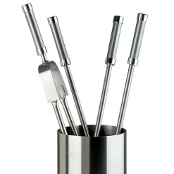 Viadurini Fire Design Kaminbesteck-Werkzeughalter aus Edelstahl mit 4 in Italien hergestellten Zubehörteilen – Rucksack