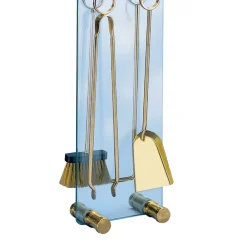 Viadurini Fire Design Kaminbesteck-Werkzeughalter aus gehärtetem Kristall mit 4 Zubehörteilen, hergestellt in Italien – Zebra