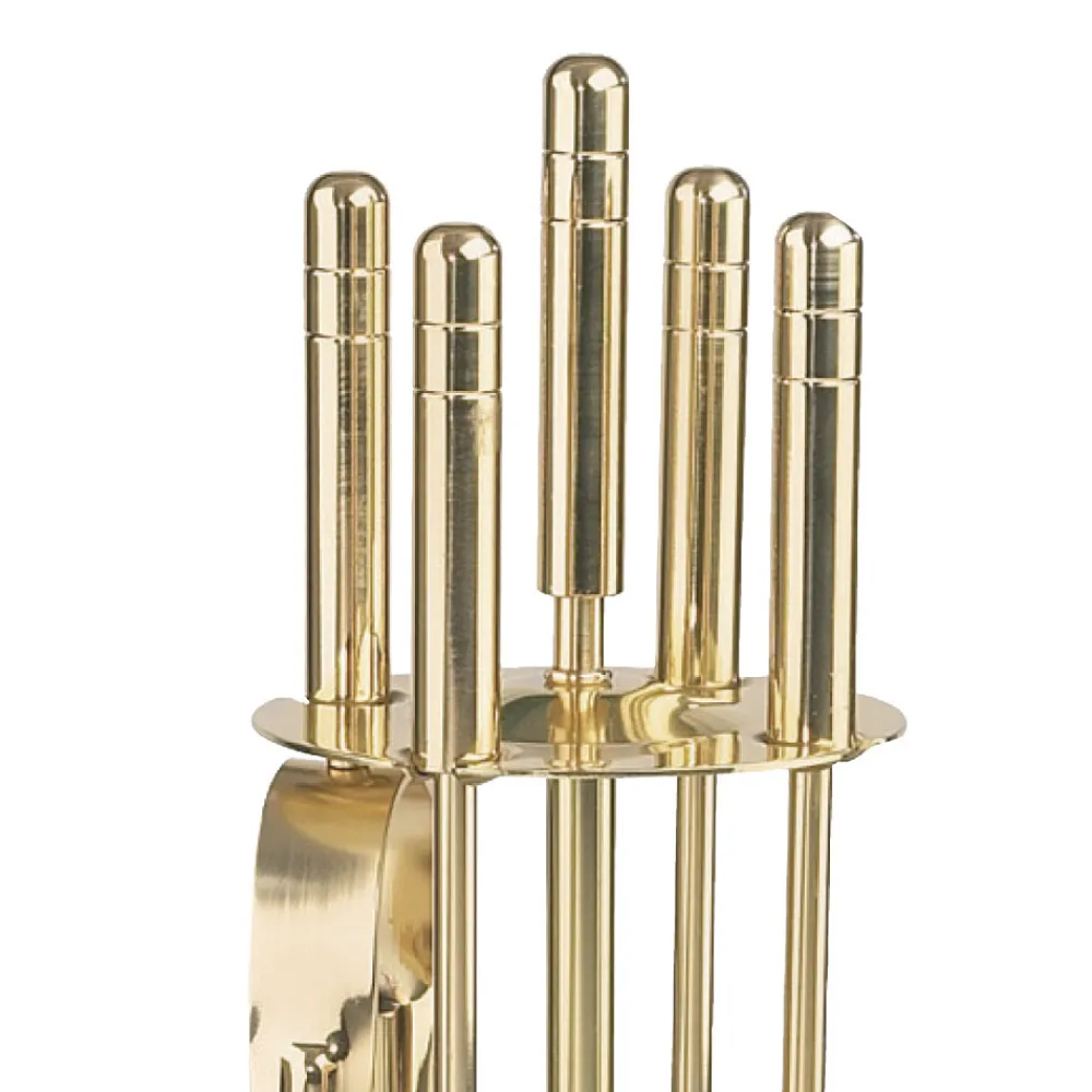 Viadurini Fire Design Kaminbesteck-Werkzeughalter aus Messing mit 4 Zubehörteilen, Höhe 65 cm, hergestellt in Italien – Känguru