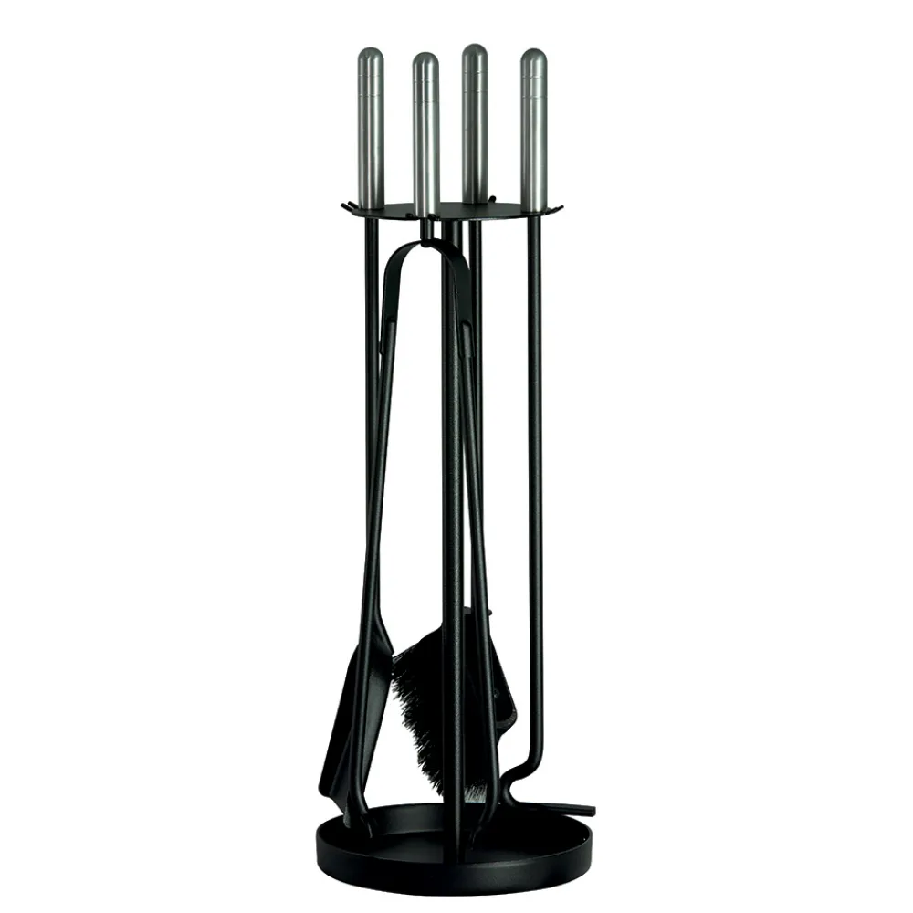 Viadurini Fire Design Kaminbesteck-Werkzeughalter aus Metall mit 4 Kaminbestecken, hergestellt in Italien – Safari