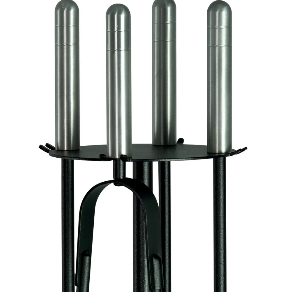 Viadurini Fire Design Kaminbesteck-Werkzeughalter aus Metall mit 4 Kaminbestecken, hergestellt in Italien – Safari