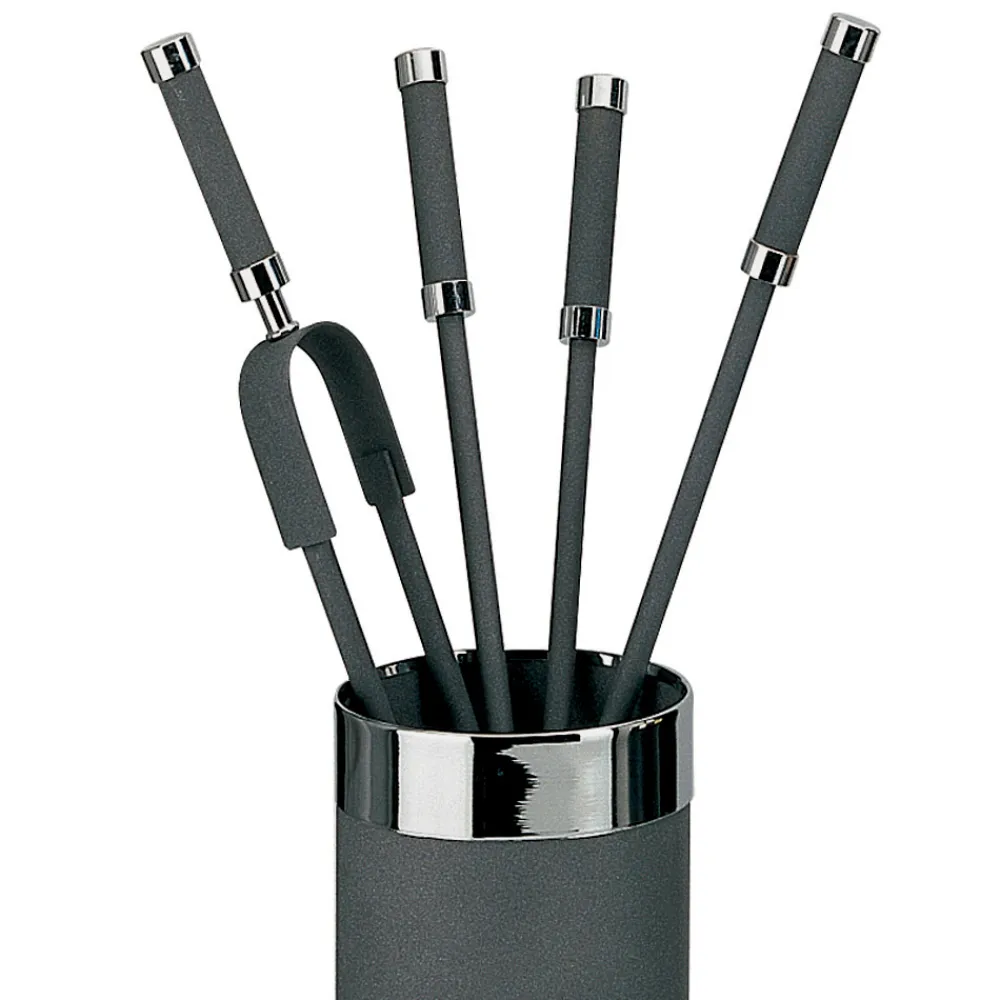 Viadurini Fire Design Kaminbesteck-Werkzeughalter mit 4 Kaminzubehörteilen im Lieferumfang enthalten, hergestellt in Italien – Schlange