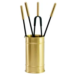 Viadurini Fire Design Kaminbesteck-Werkzeughalter mit 4 Kaminpflegewerkzeugen, hergestellt in Italien – Fakir