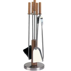 Viadurini Fire Design Kaminbesteck-Werkzeughalter mit 4 Zubehörteilen aus Metall oder Stahl, hergestellt in Italien – Papaya