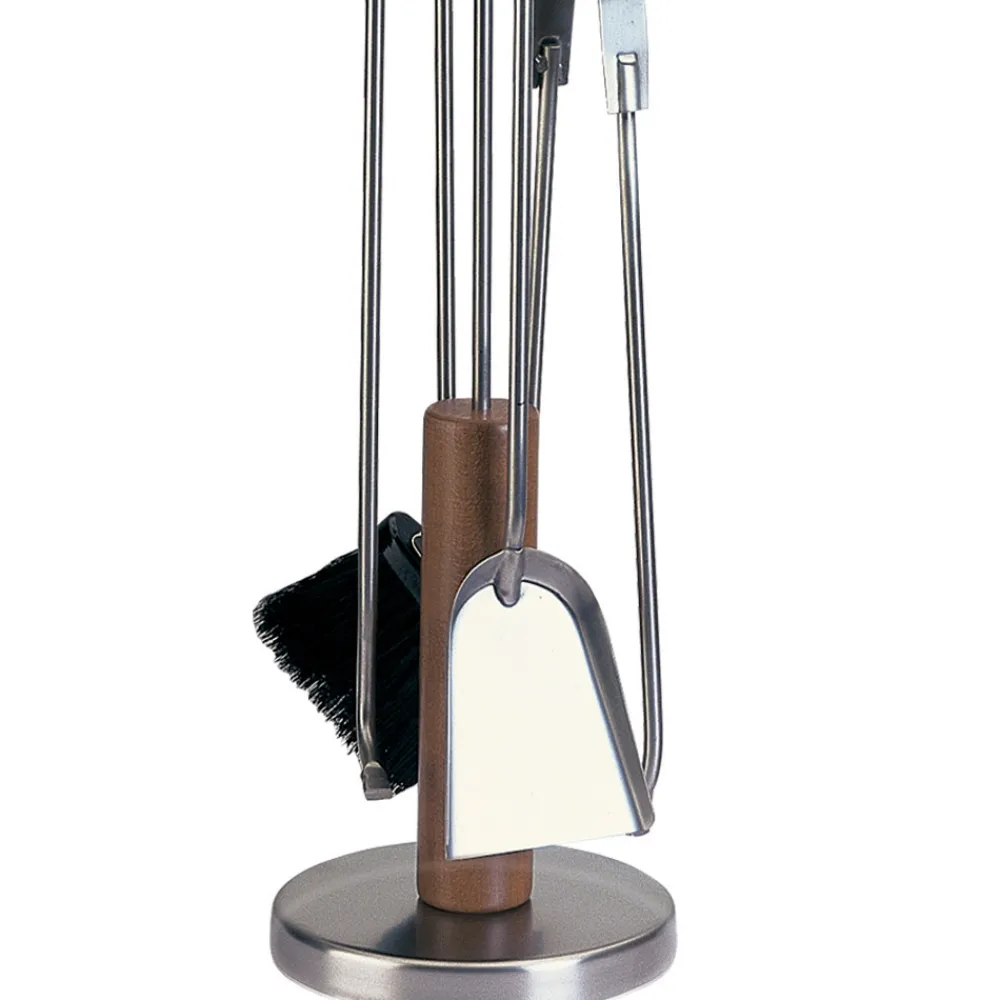 Viadurini Fire Design Kaminbesteck-Werkzeughalter mit 4 Zubehörteilen aus Metall oder Stahl, hergestellt in Italien – Papaya