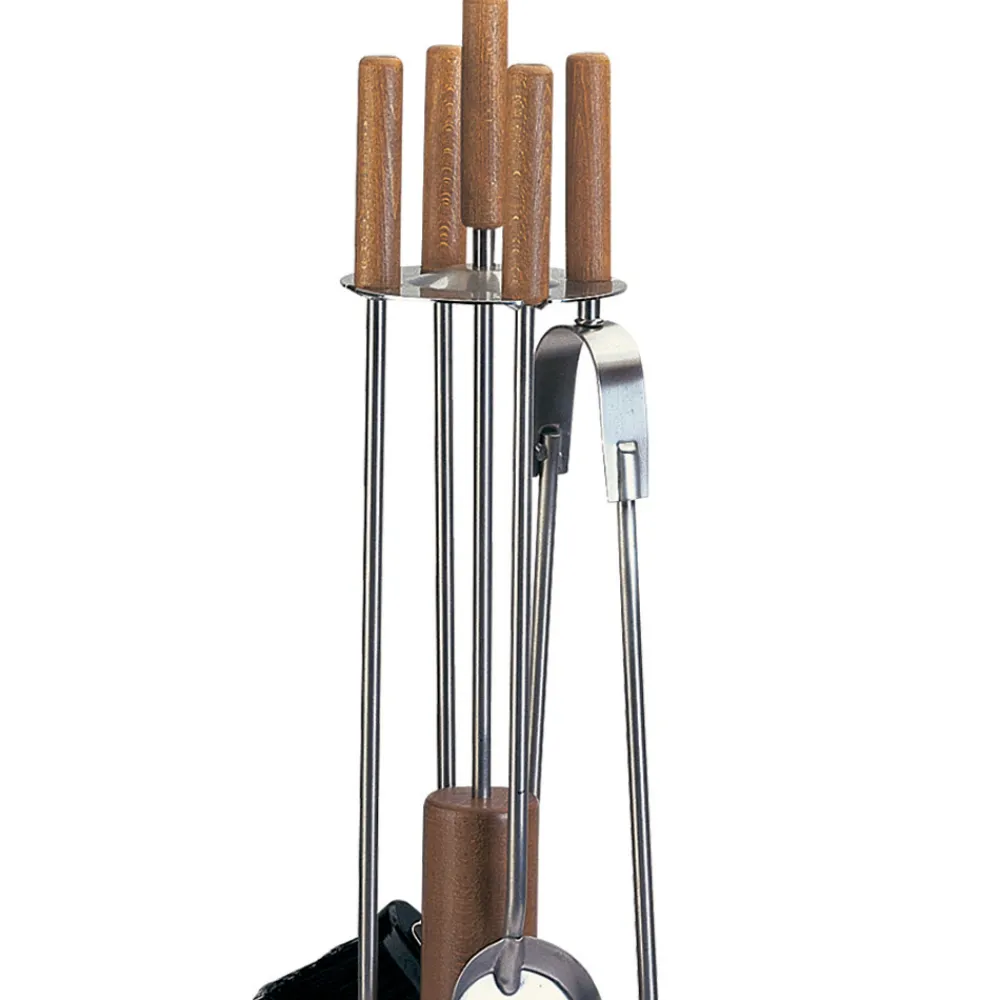 Viadurini Fire Design Kaminbesteck-Werkzeughalter mit 4 Zubehörteilen aus Metall oder Stahl, hergestellt in Italien – Papaya